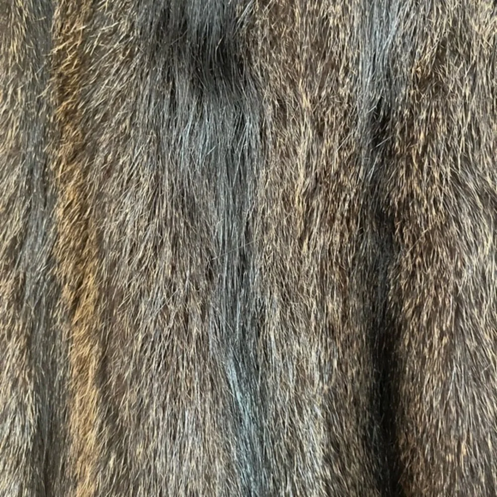 Women’s brown fox fur long coat. Style raincoat - Picture 3 of 10